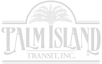 Logo for Palm Island Transit, a transportation company offering ferry and water taxi service to and from Palm Island Resort near Sarasota